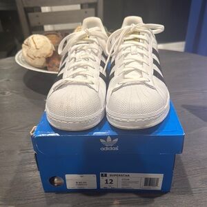 Adidas Superstar White Sneakers Size 12
